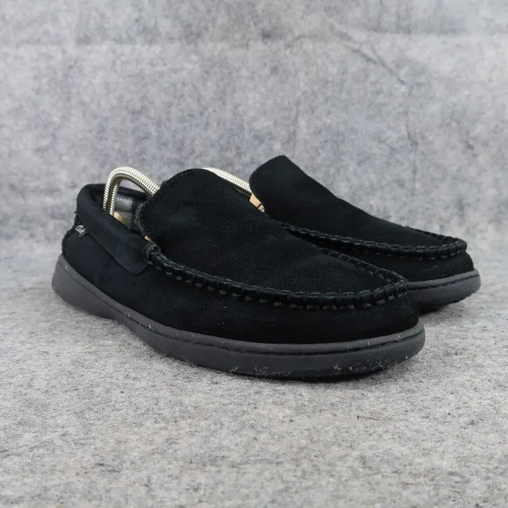 Clarks Shoes Mens 9 Slippers Suede Moccasin Slip On Indoor Outdoor Comfort Black